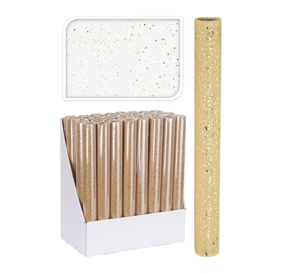 

Ткань для декораций Koopman International в рулоне цвет золотистый 38x200 см 1 шт