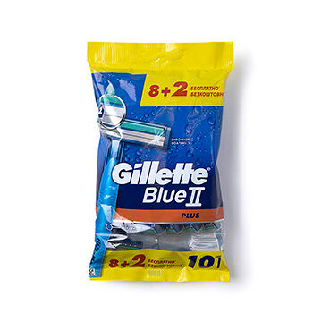 Бритвы одноразовые GILLETTE BLUEII Plus 8+2шт, Россия