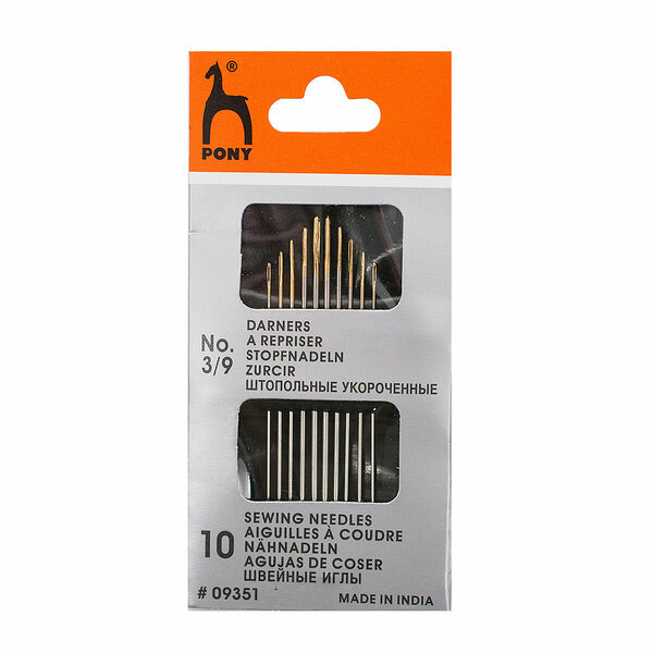 09351 Иглы универсальные, с золотым ушком №3-9 (10 шт) PONY