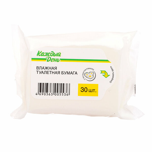 Влажная туалетная бумага Каждый день, 30 шт