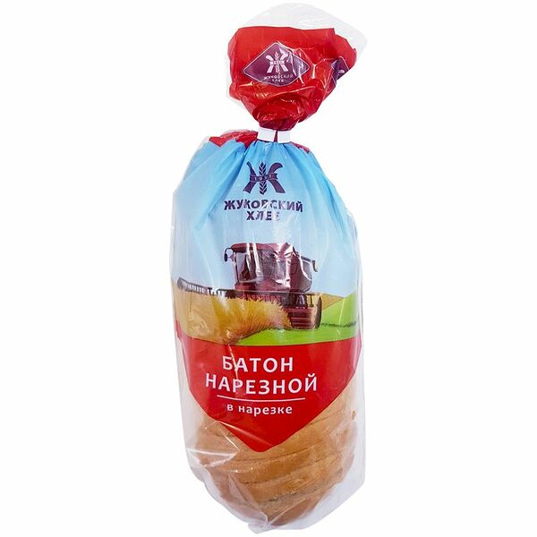 Батон Жуковский хлеб Нарезной в нарезке 400 г