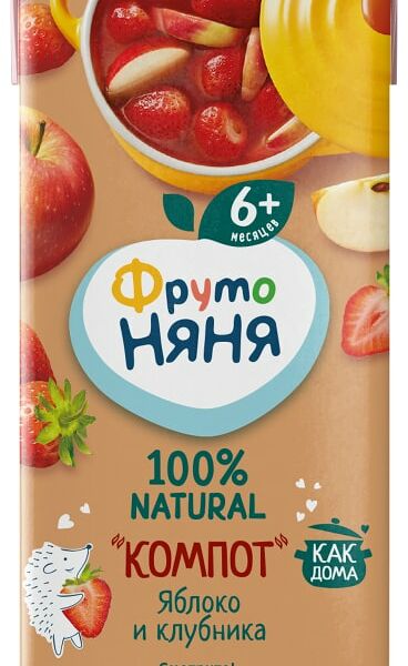Компот ФрутоНяня Яблоко и клубника 200мл