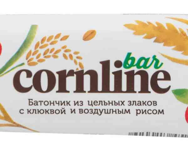 Батончик из цельных злаков Cornline с клюквой и воздушным рисом