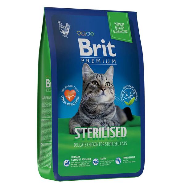 Корм Brit сухой для стерилизованных кошек курица