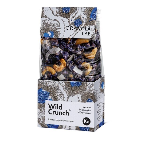 Гранола Granola Lab Wild Crunch Манго и маракуйя с голубой матчей, 260 г