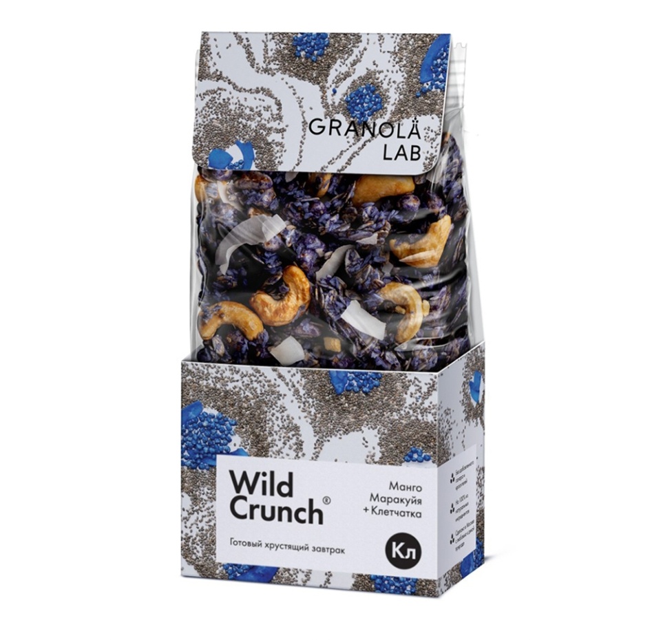 

Гранола Granola Lab Wild Crunch Манго и маракуйя с голубой матчей, 260 г