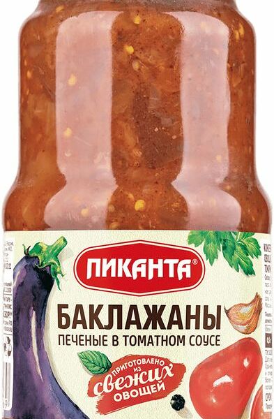 Баклажаны Пиканта печеные в томатном соусе 450г
