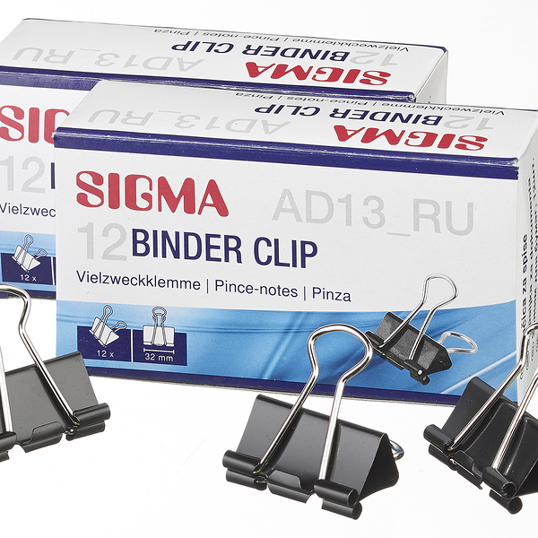 Зажим для бумаги 32 мм, 12 шт ТМ Sigma (Сигма)