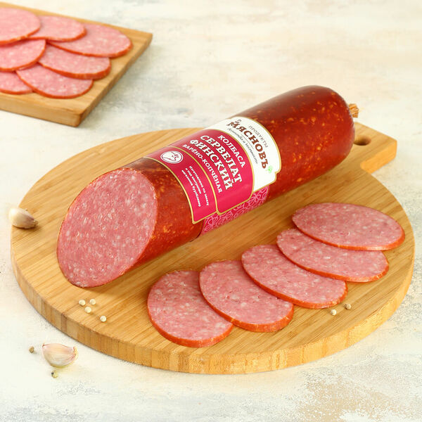 МясновЪ колбаса Сервелат Финский варено-копченый