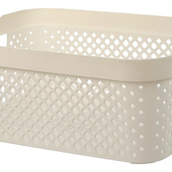 Корзина для хранения Plast Team Stockholm молочная 10 л, 13,9*27*35 см