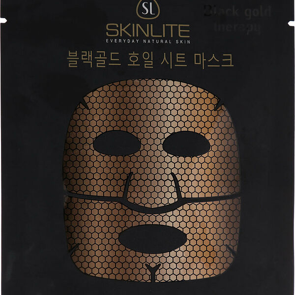 Тканевая маска Skinlite Black Gold Foil фольгированная Черное золото
