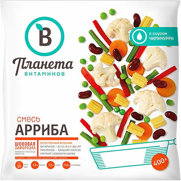 Смесь Планета Витаминов Арриба овощная замороженная 400г