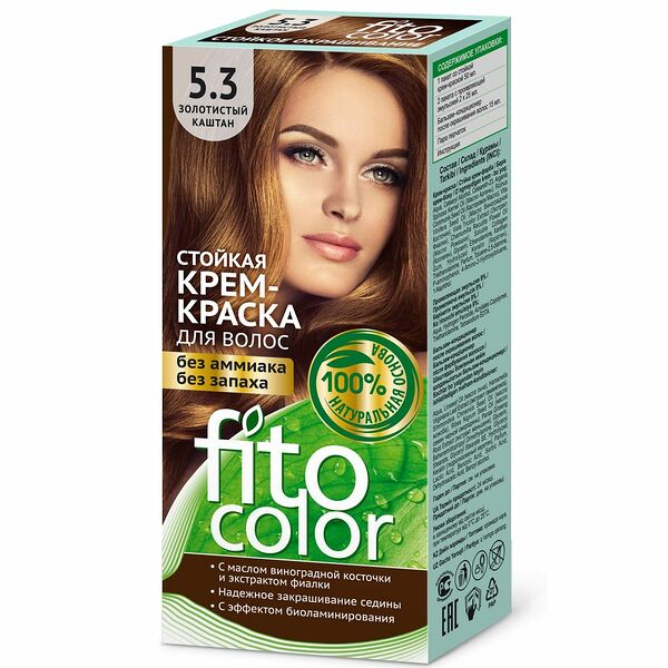 Краска для волос Fito Color 5.3 Золотистый каштан