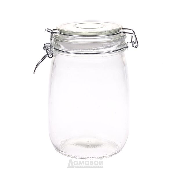 Банка для продуктов с бугельным замком, 1 л, стекло