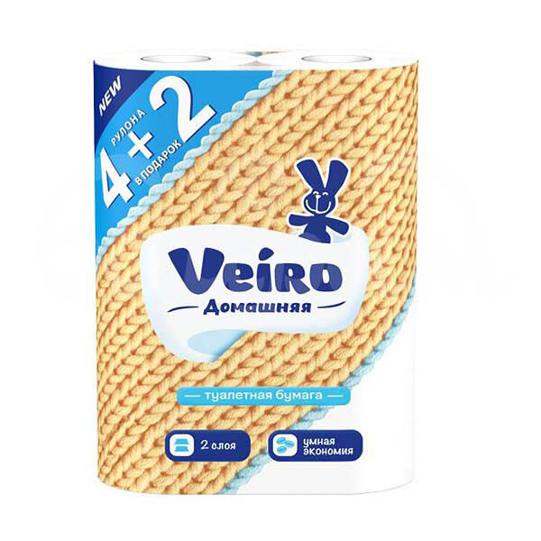 Бумага туалетная Veiro Домашняя 2сл 6шт