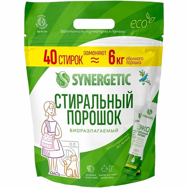 Стиральный порошок Synergetic универсальный суперконцентрат, 40 стирок
