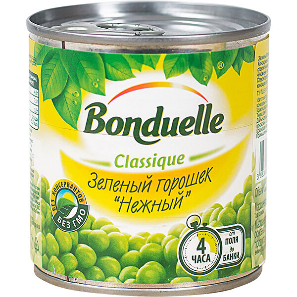 Горошек Bonduelle зеленый нежный 400 г