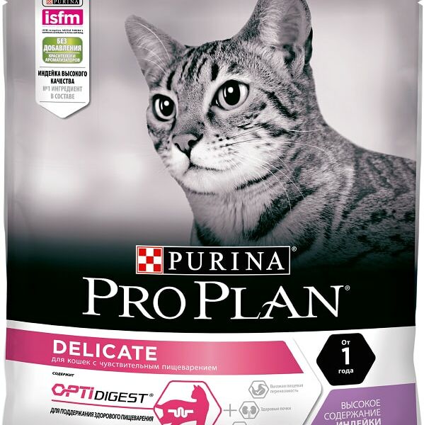 Сухой корм для кошек Pro Plan Optidigest Delicate для чувствительного пищеварения с индейкой 400г