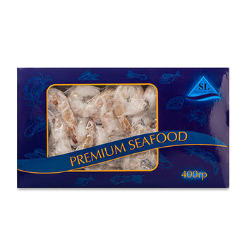 Креветки Seafood Line c хвостом очищенные, свеже-мороженные глазурь 7%, калибр 26-30 шт в кг, Таиланд