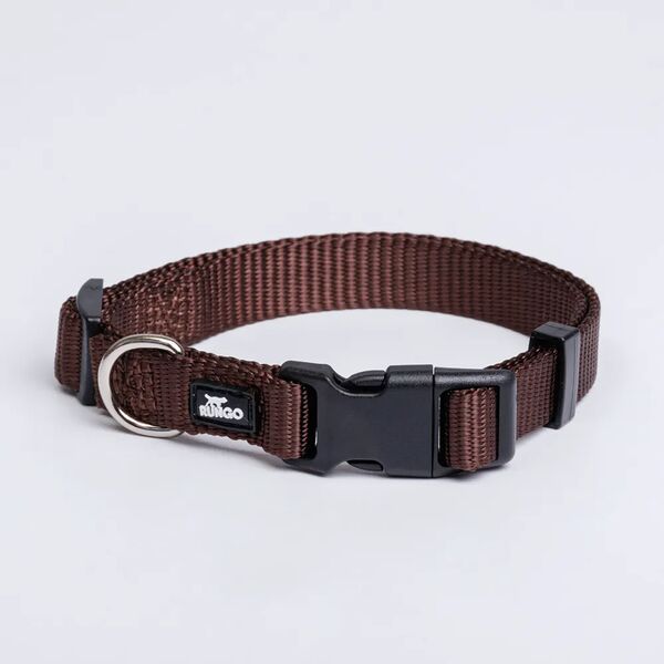 Ошейник нейлоновый для собак, 15 мм, 30-45 см, коричневый