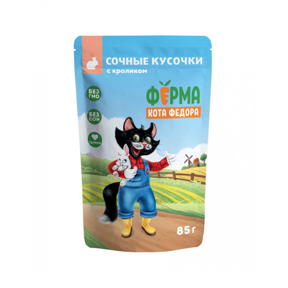 

Влажный корм для кошек Мнямс Ферма кота Фёдора кролик 85 г