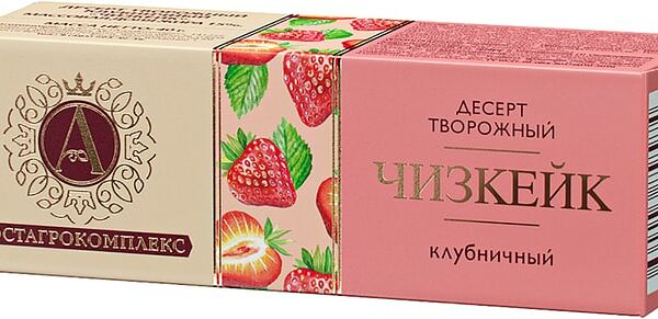 Десерт творожный Ростагрокомплекс клубничный Чизкейк 15% 40г