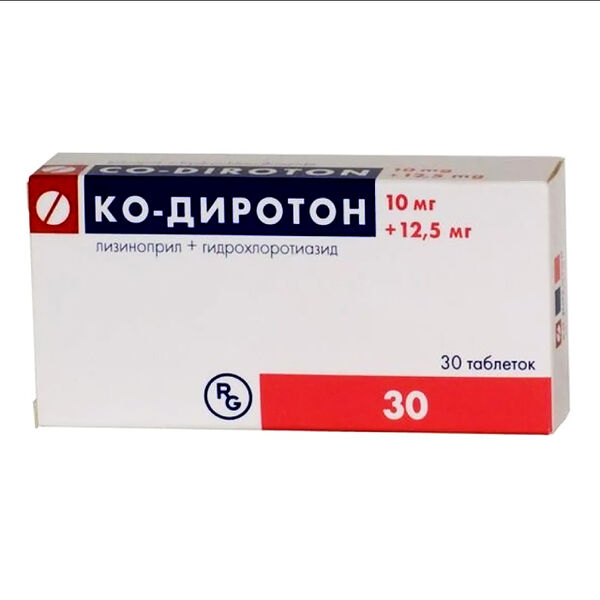 Ко Диротон DHT 10мг / 12,5 мг N30