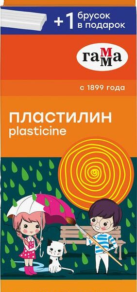 Пластилин Гамма Оранжевое солнце флуоресцентный 7 цветов