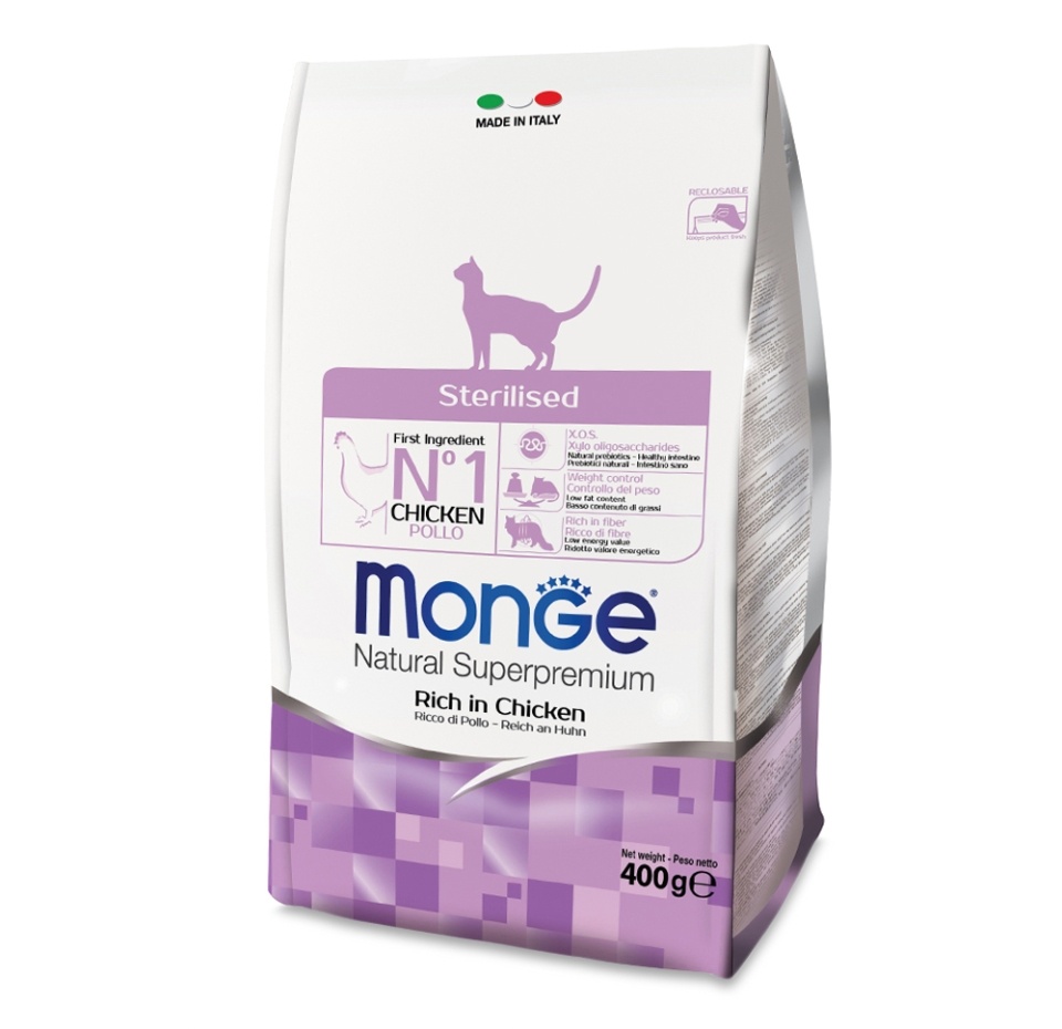 

Корм для стерилизованных кошек Monge Cat Sterilised, с курицей400г