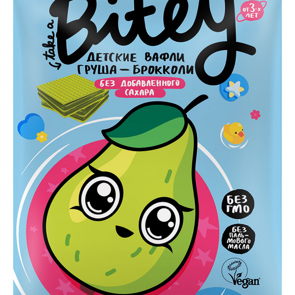 Вафли Bitey Груша-Брокколи без добавленного сахара 35г
