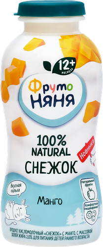 Продукт кисломолочный ФрутоНяня Снежок с манго 2% 200 г