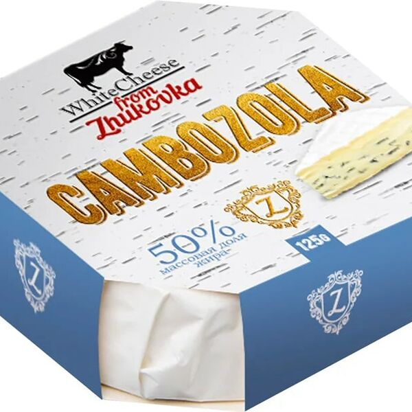 Сыр мягкий WhiteCheese from Zhukovka Камбоцола с голубой плесенью 50%
