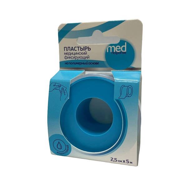 Medresponse Пластырь медицинский фиксирующий полимерный 2.5 см x 5 м