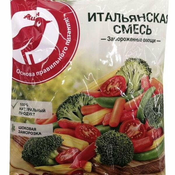 Смесь овощная АШАН Красная птица Итальянская замороженная