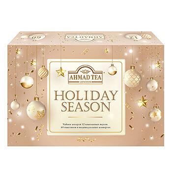 Чайное ассорти Ahmad TeaПраздничный Сезон в пакетиках 12 вкусов, 60 шт
