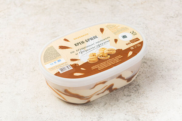 Мороженое крем-брюле со сгущ. молоком и грецкими орехами(Продукт замороженный)