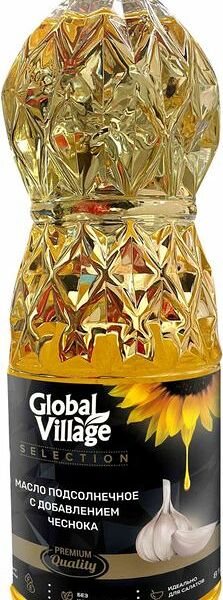 Масло Global Village Selection подсолнечное с экстрактом чеснока 0.81л