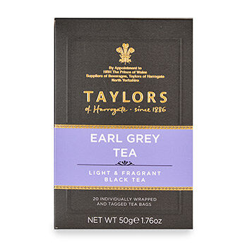 Чай черный Taylors of Harrogate Earl Grey с ароматом бергамота в пакетиках, 20 шт