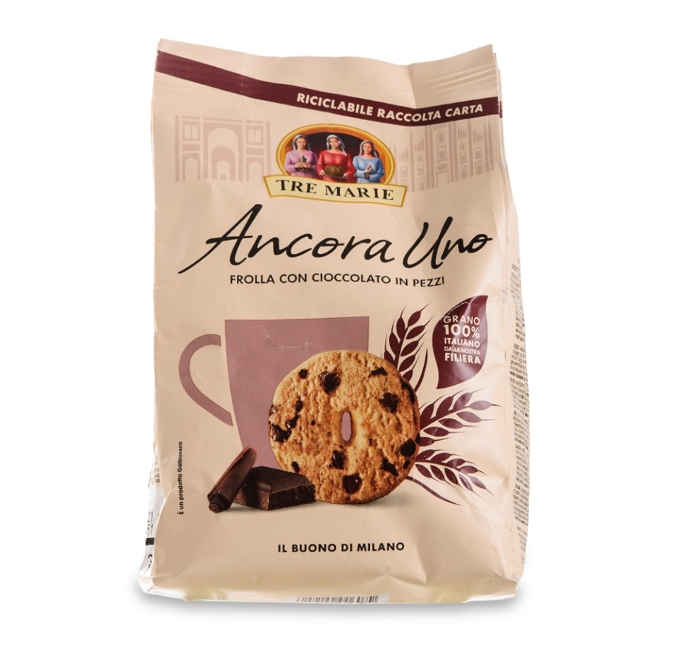 

Печенье песочное с кусочками шоколада, Tre Marie, 360 г, Италия