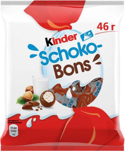 

Конфеты Kinder Choco-Bons с молочно-ореховой начинкой 46 г