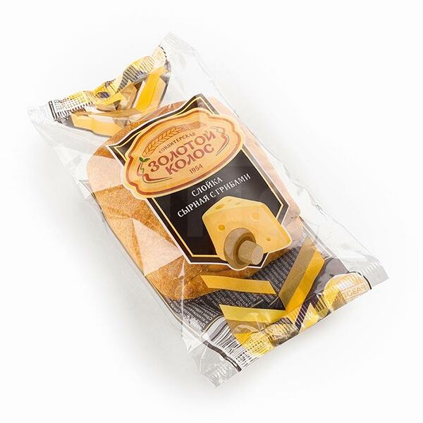 Слойка дрожжевая с сыром и грибами