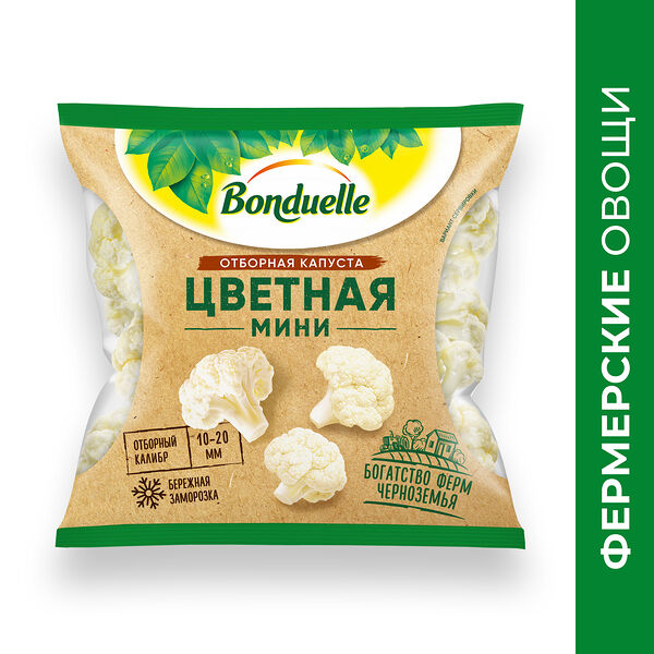 Цветная капуста Bonduelle мини замороженная, фермерская, 400 г