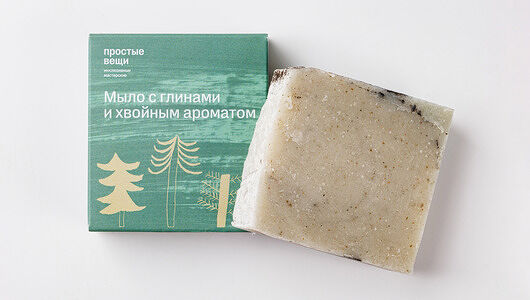 Мыло для рук и тела с глинами хвойным ароматом