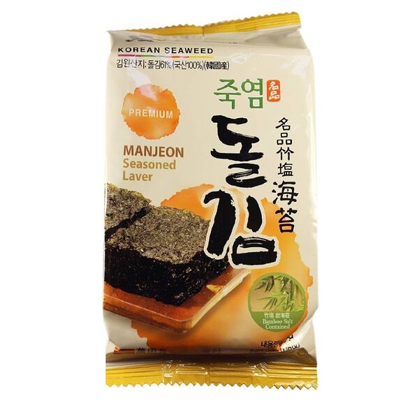 Морская капуста хрустящая с морской солью Manjun 4.5 г, Южная Корея