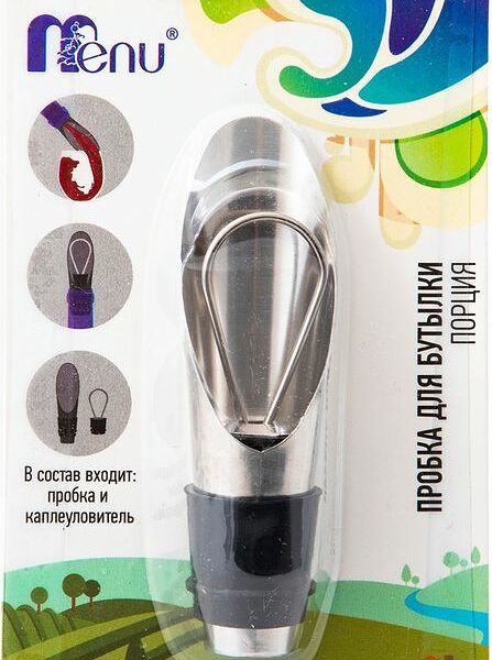 Пробка для бутылки MENU Порция нержавеющая сталь силикон Арт. PRZ-01