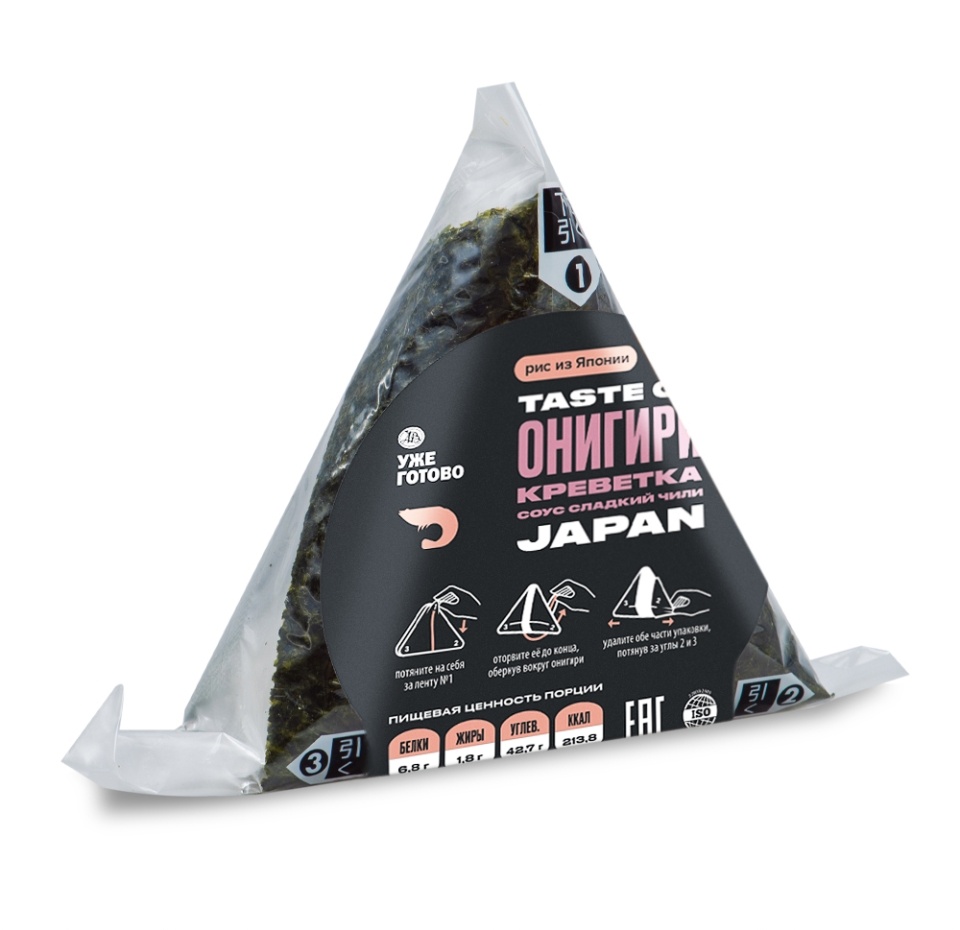 

Онигири с креветками в сладком соусе чили