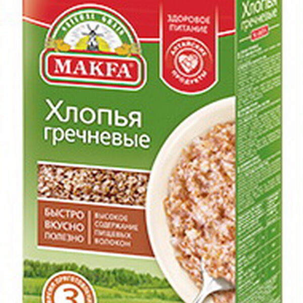 Хлопья Макфа гречневые вес 450г.