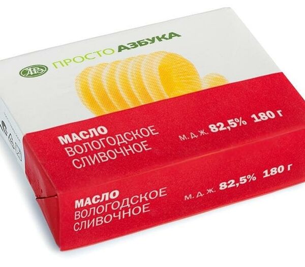 Масло сливочное Просто Азбука Вологодское 82,5%