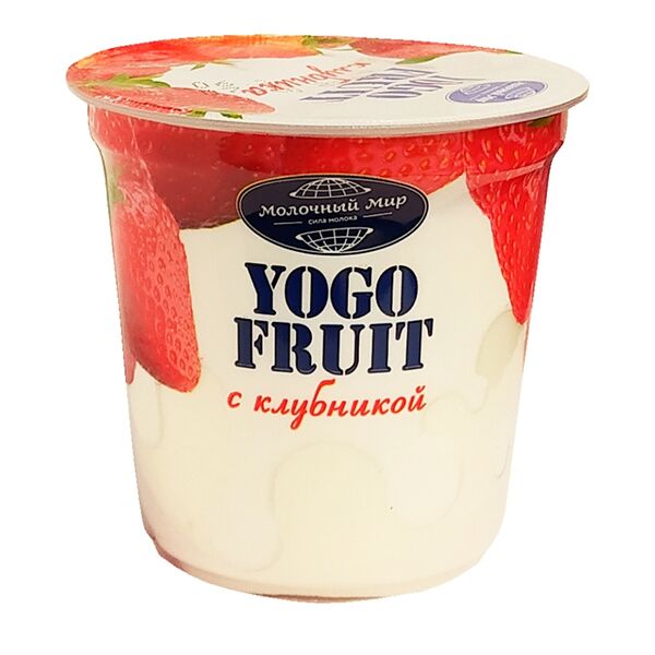 Йогурт Молочный Мир Yogo fruit Клубника двухслойный 2,5%