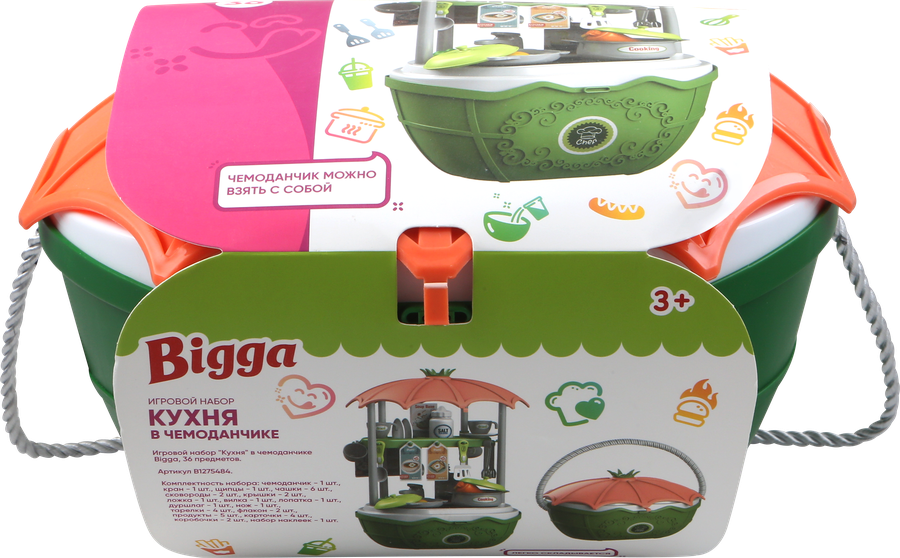 

Набор игровой Bigga Кухня в чемоданчике, 36 предметов Арт. B1275484